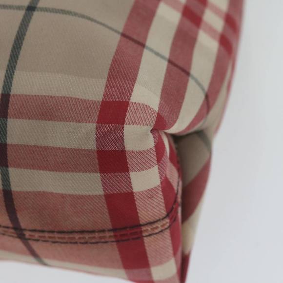 BURBERRY Nova Check Hand Bag Canvas Red Beige Auth bs11653 - Picture 15 of 16